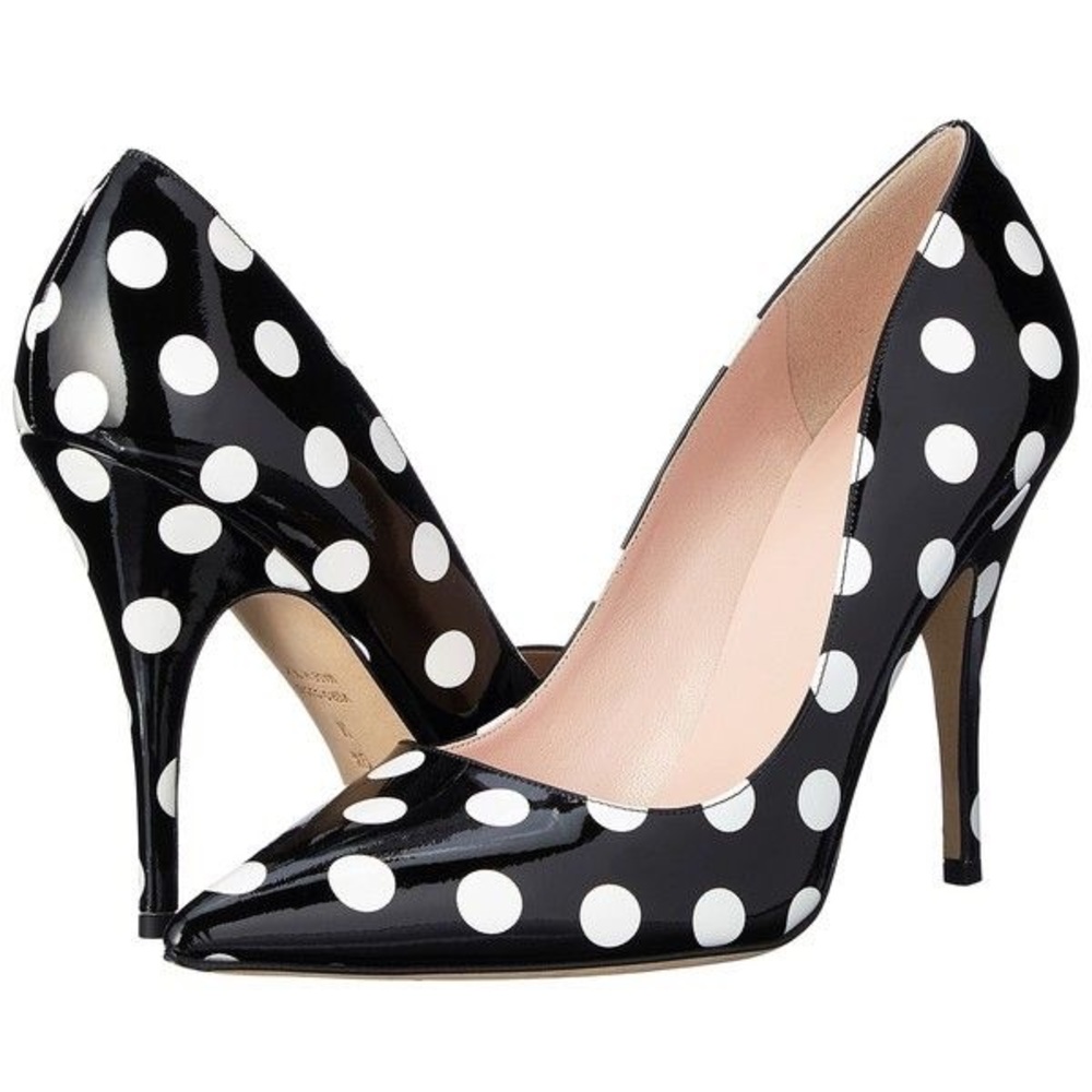 Kate Spade ♠️ licorice polka dot heels
